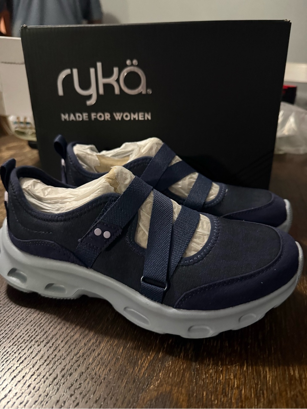 Ryka Women's Navy and White Slip-On Athletic Sneakers
